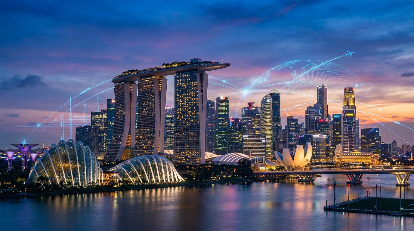 Singapore Skyline at dusk